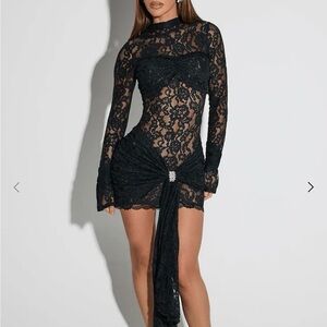 Chic Black Lace Mini Dress